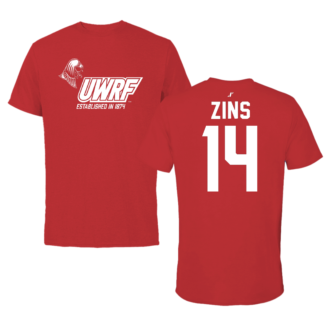 University of Wisconsin-River Falls Soccer Red General Tee - #14 Macy Zins