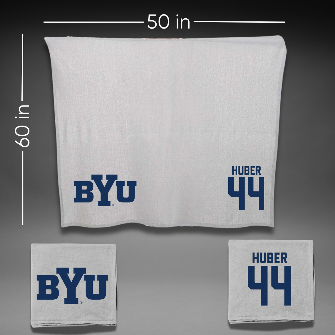 Brigham Young University Softball Gray Blanket - #44 Hina Huber