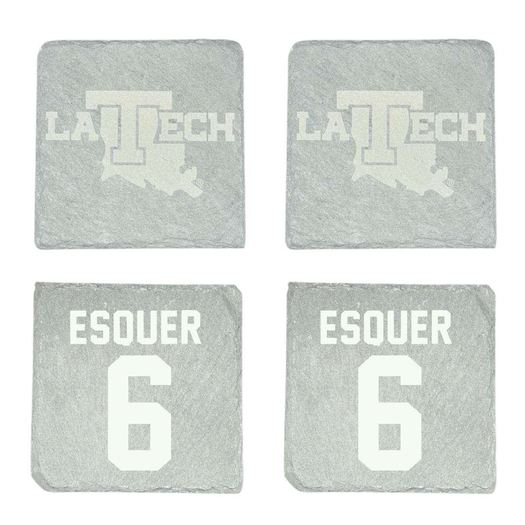 Louisiana Tech University Volleyball Stone Coaster (4 Pack)  - #6 Carla Esquer