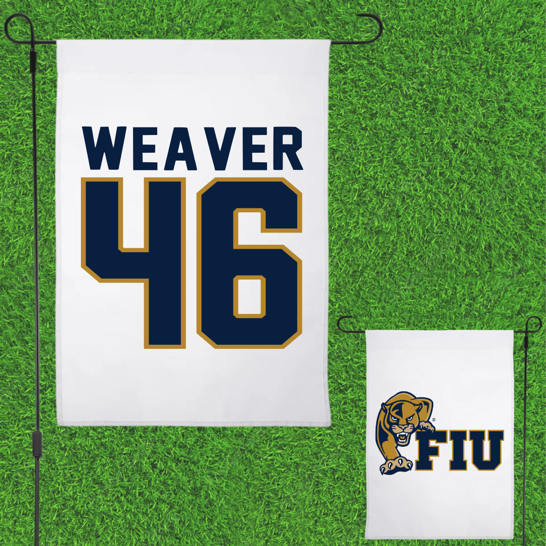 Florida International University Football White Garden Flag - #46 Atavious Weaver