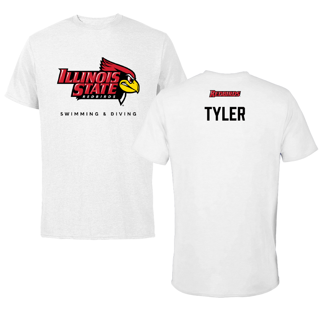 Illinois State University Swimming & Diving White Performance Tee - Chloe Tyler