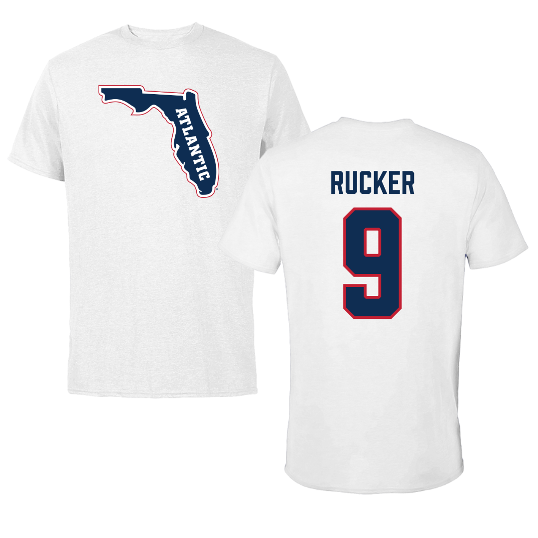 Florida Atlantic University Football White Tee - #9 Luke Rucker