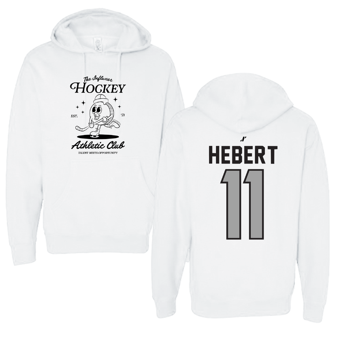 Ice Hockey White Influxer Athletic Club Hoodie - #11 Cameron Hebert