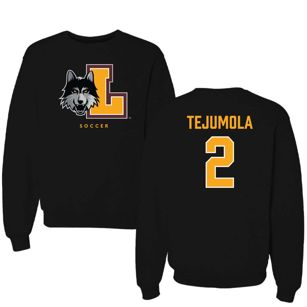 Loyola University-Chicago Soccer Black Mascot Crewneck - #2 Kamran Tejumola