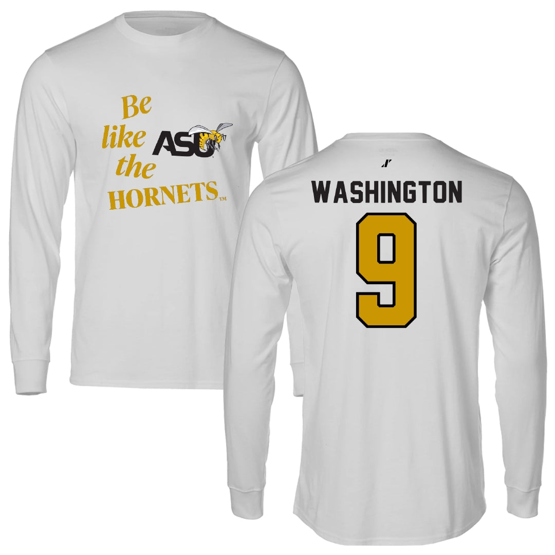 Alabama State University Soccer Light Gray Be Like Us Long Sleeve - #9 Sydney Washington