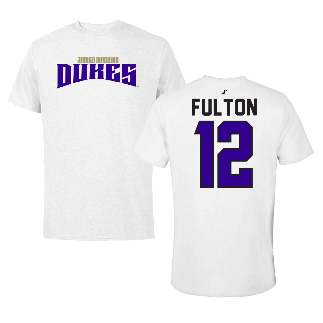 James Madison University Softball White Classic Performance Tee - #12 Lauren Fulton