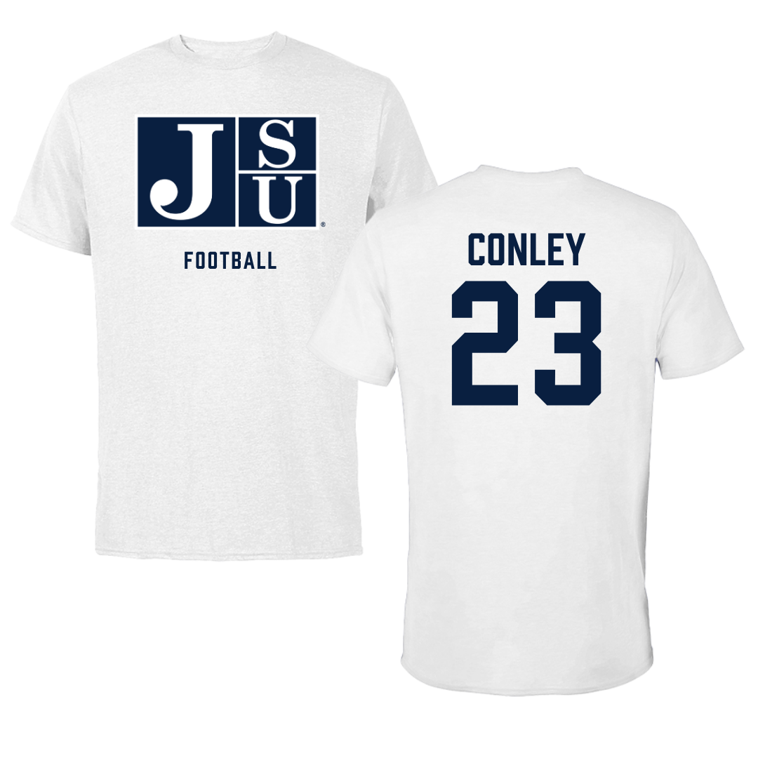 Jackson State University Football White Tee - #23 Kierrie Conley