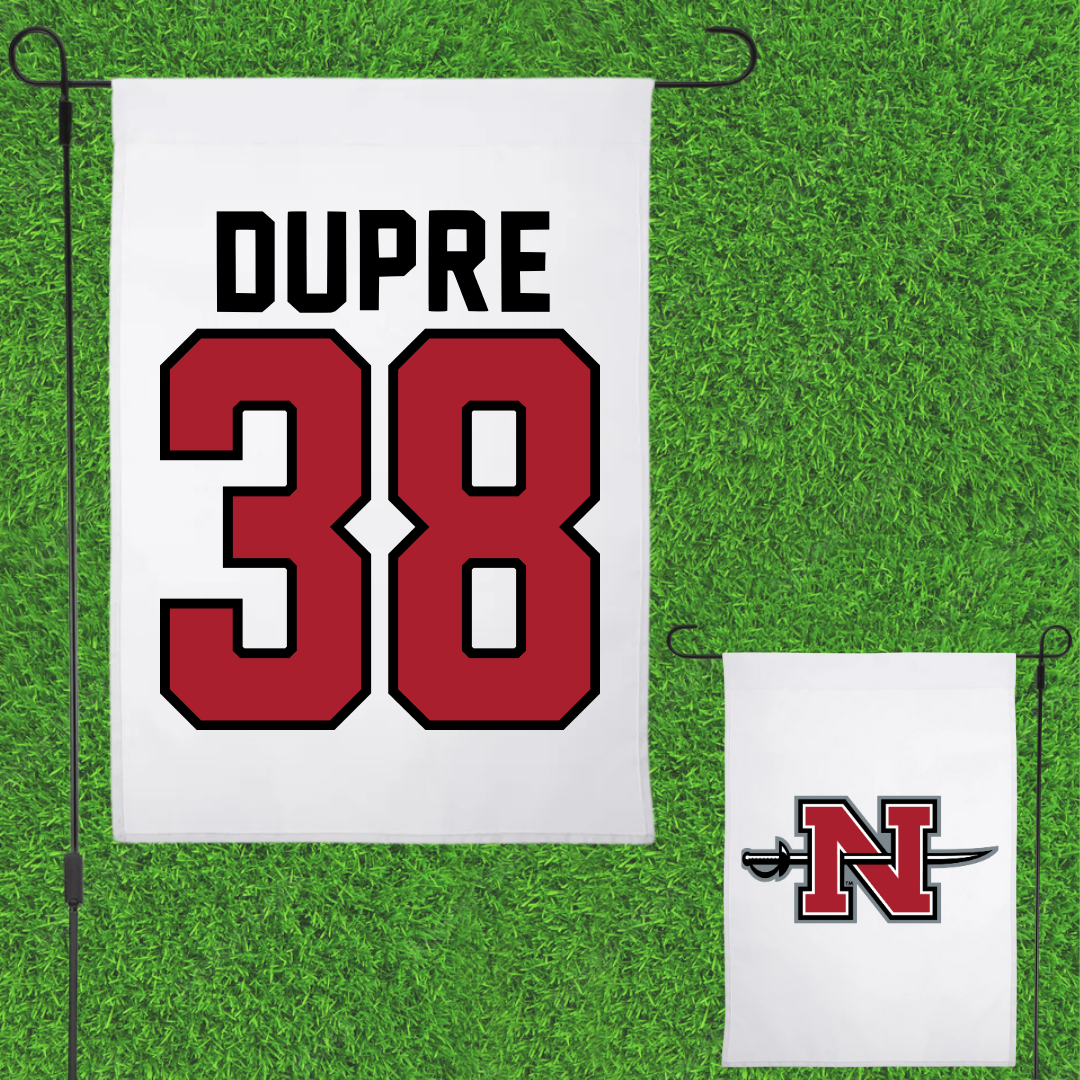 Nicholls State University Football White Garden Flag - #38 Kylan Dupre