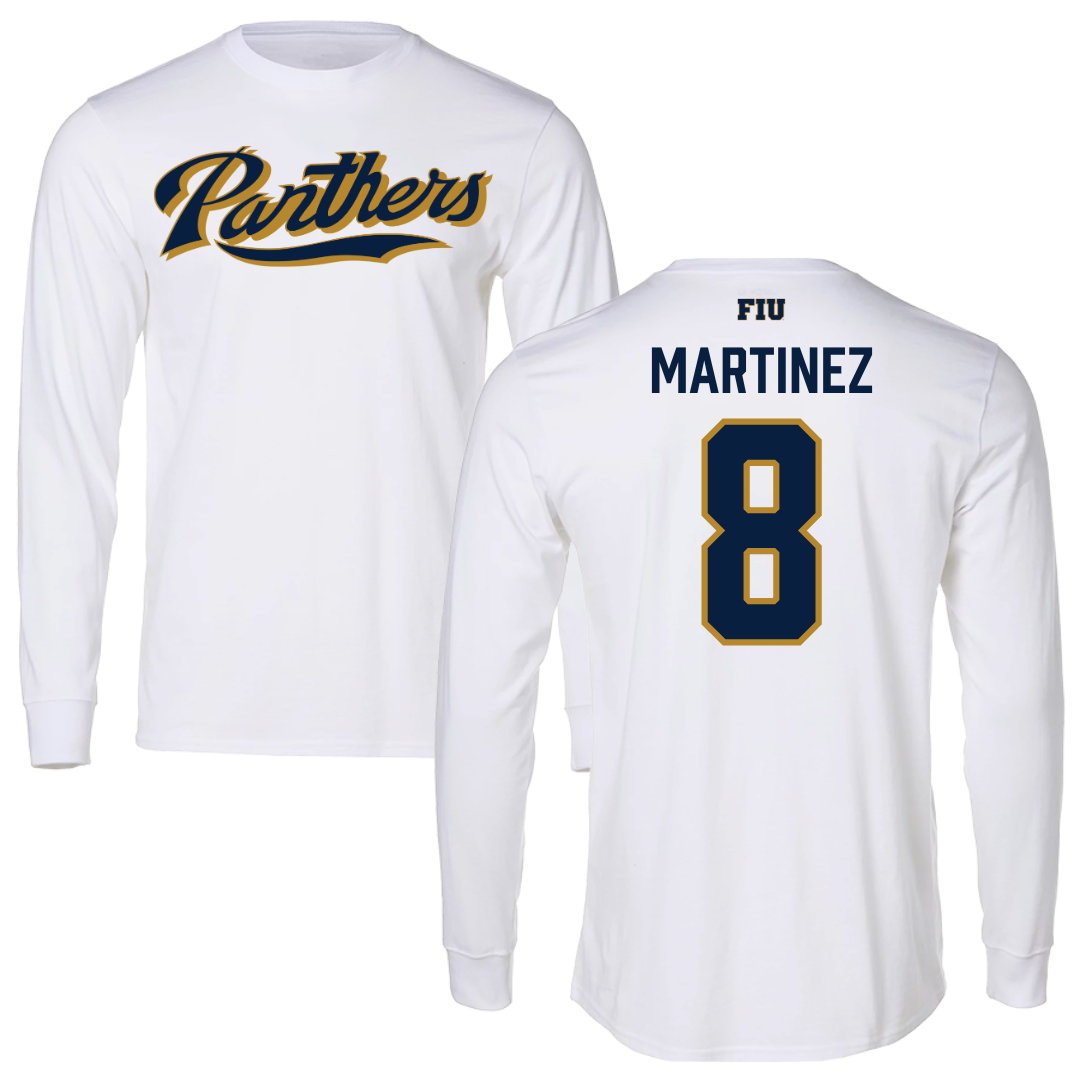 Florida International University Baseball White Panthers Long Sleeve - #8 Andre Martinez
