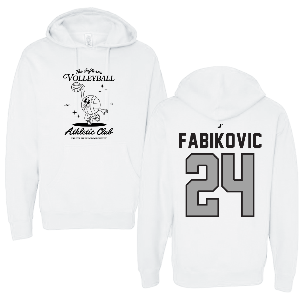 Volleyball White Influxer Athletic Club Hoodie - #24 Daniel Fabikovic