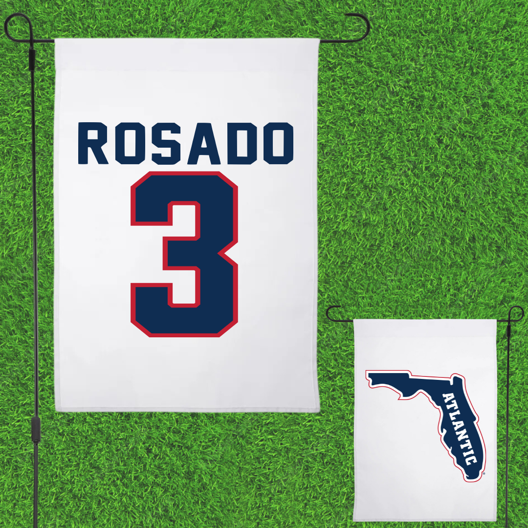 Florida Atlantic University Basketball White Garden Flag - #3 Giancarlo Rosado