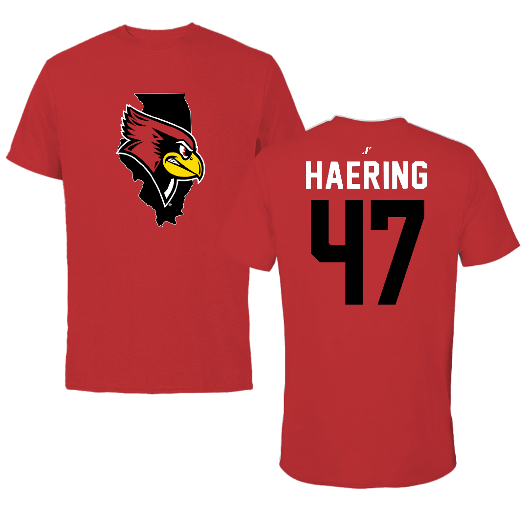 Illinois State University Football Red State Tee - #47 Mark Haering