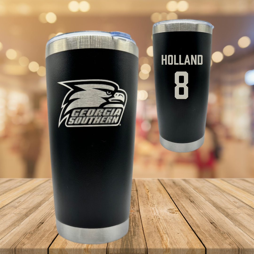 Georgia Southern University Softball Black Stainless Steel Tumbler - #8 Bailey Holland