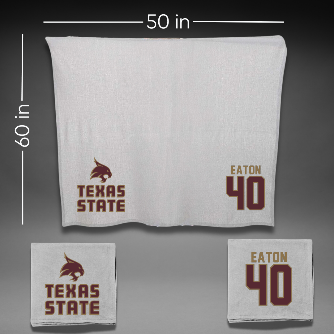 Texas State University Baseball Gray Blanket - #40 Austin Eaton