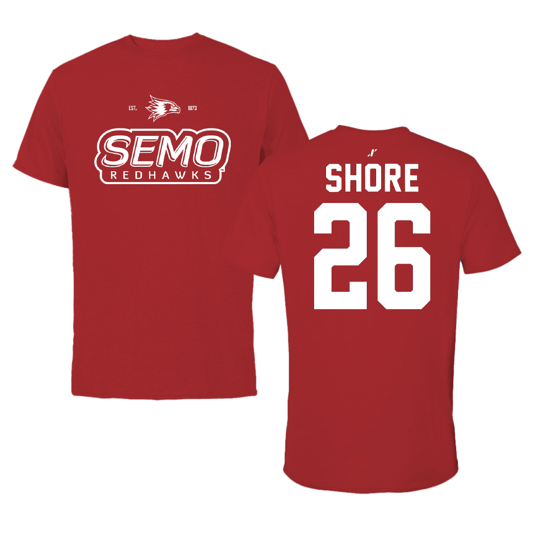 Southeast Missouri State University Softball Canvas Red General Tee - #26 Aubrie Shore