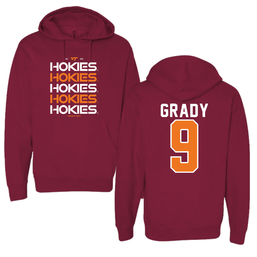 Virginia Tech Baseball Maroon General Hoodie - #9 Clay Grady