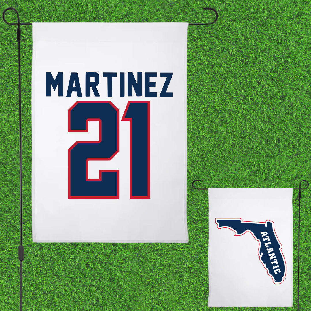Florida Atlantic University Baseball White Garden Flag - #21 John Martinez