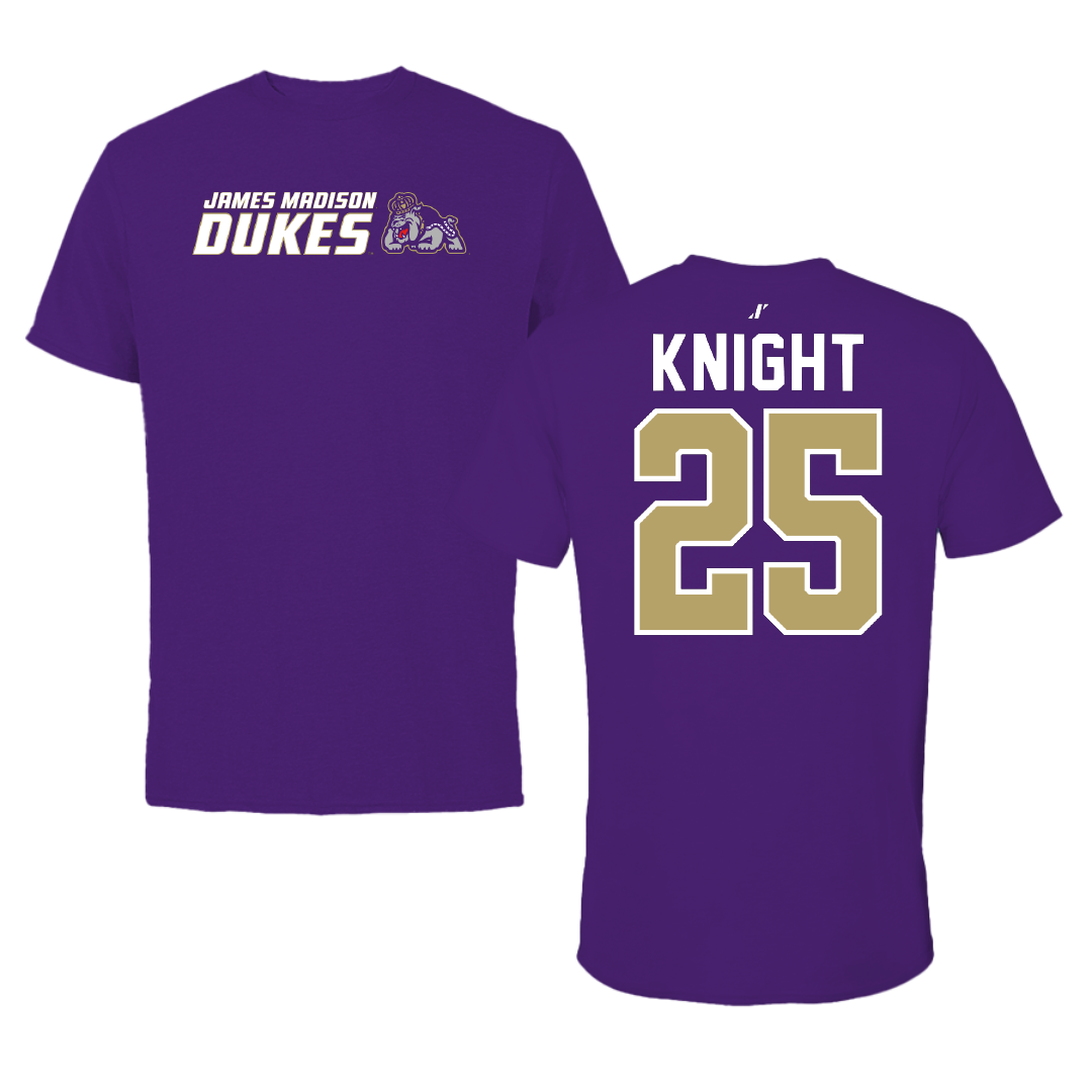 James Madison University Football Purple General Tee - #25 Wayne Knight