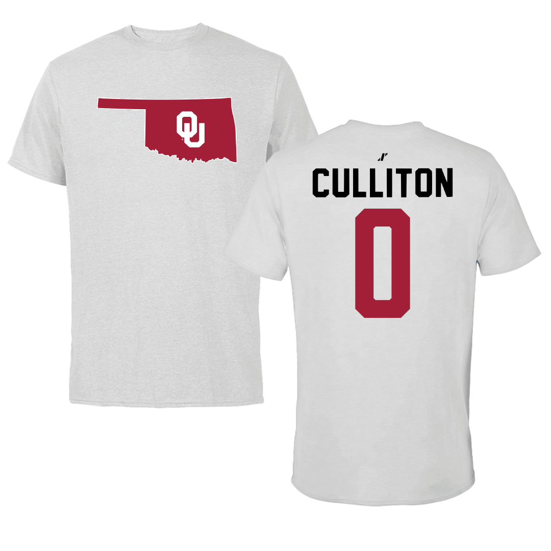 University of Oklahoma Basketball Light Gray State Tee - #0 Beatrice Culliton