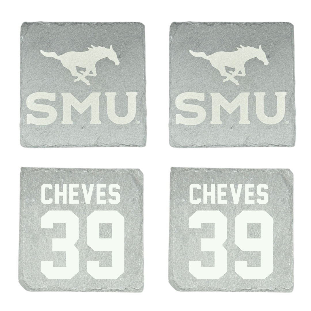 Southern Methodist University Football Stone Coaster (4 Pack)  - #39 Keaton Cheves