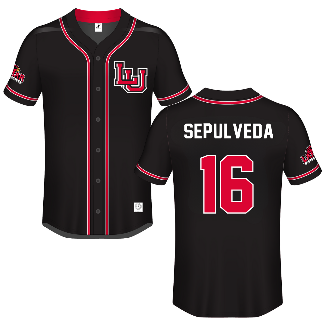 Lamar University Black Button-Down Jersey - #16 Jayne Sepulveda