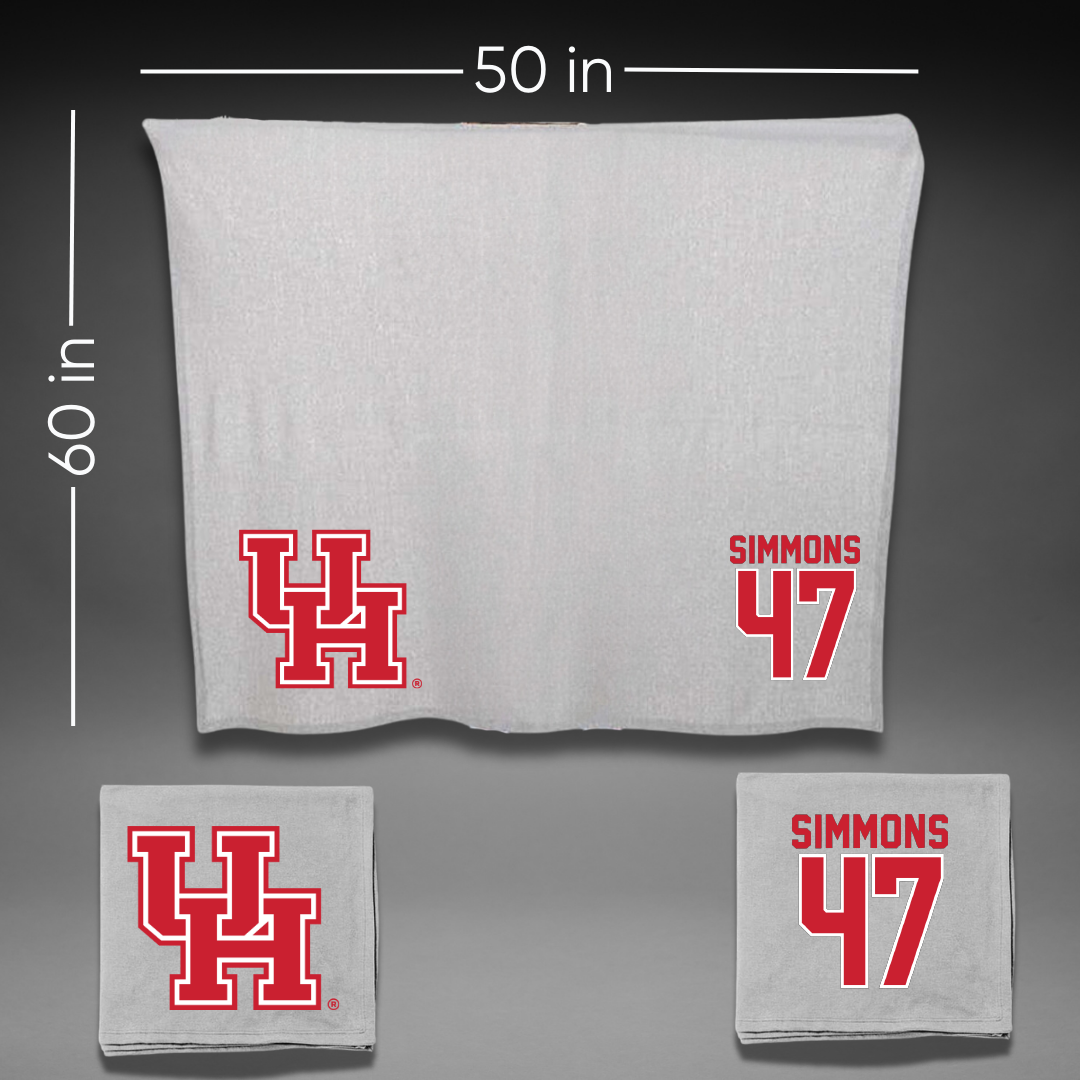 University of Houston Baseball Gray Blanket - #47 Logan Simmons