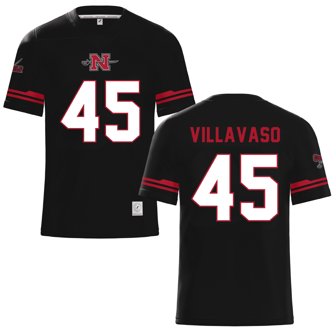 Nicholls State University Black Football Jersey - #45 Alex Villavaso