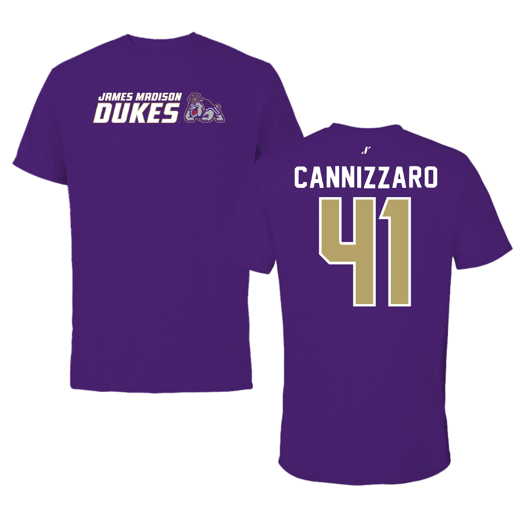 James Madison University Baseball Purple General Tee - #41 Jack Cannizzaro