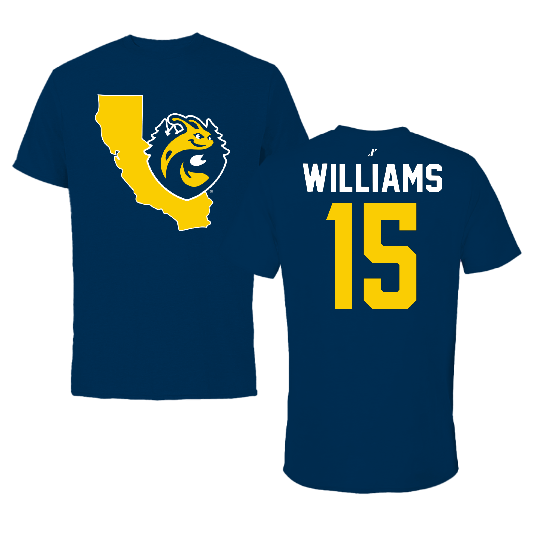 University of California-Santa Cruz Volleyball Navy State Tee - #15 Ryan Williams