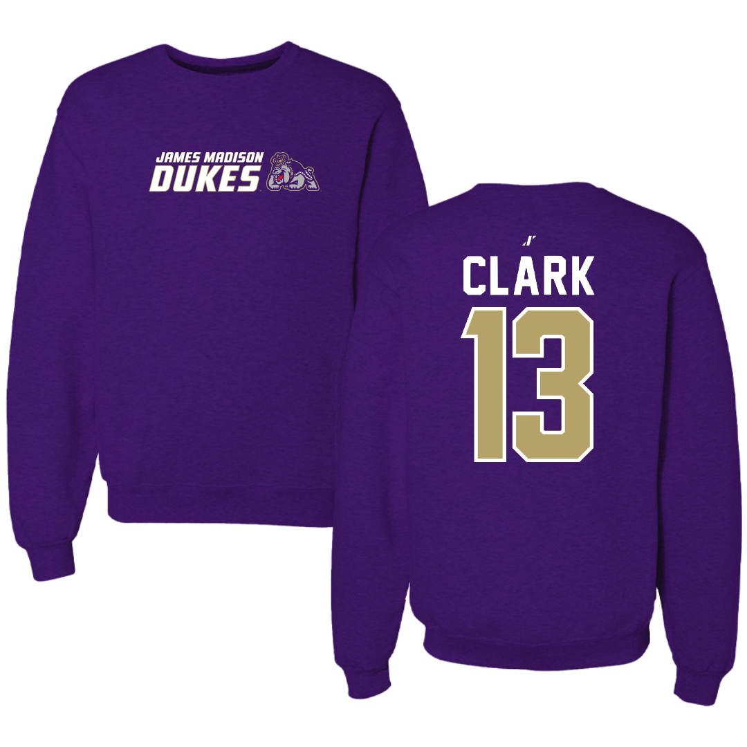 James Madison University Lacrosse Purple General Crewneck - #13 Maggie Clark