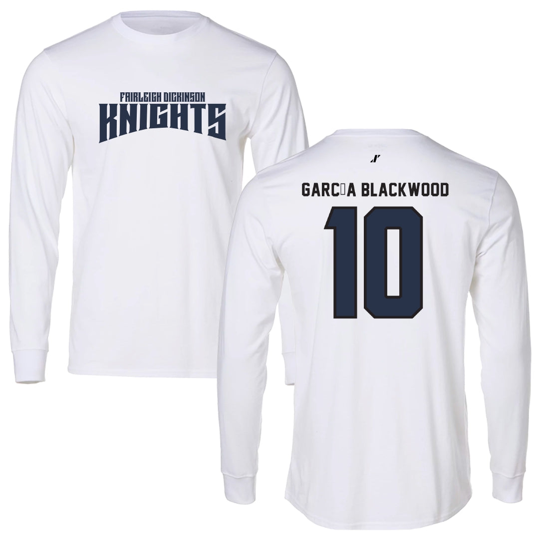 Fairleigh Dickinson University-Metropolitan Campus Basketball White Classic Long Sleeve - #10 Dominique García Blackwood