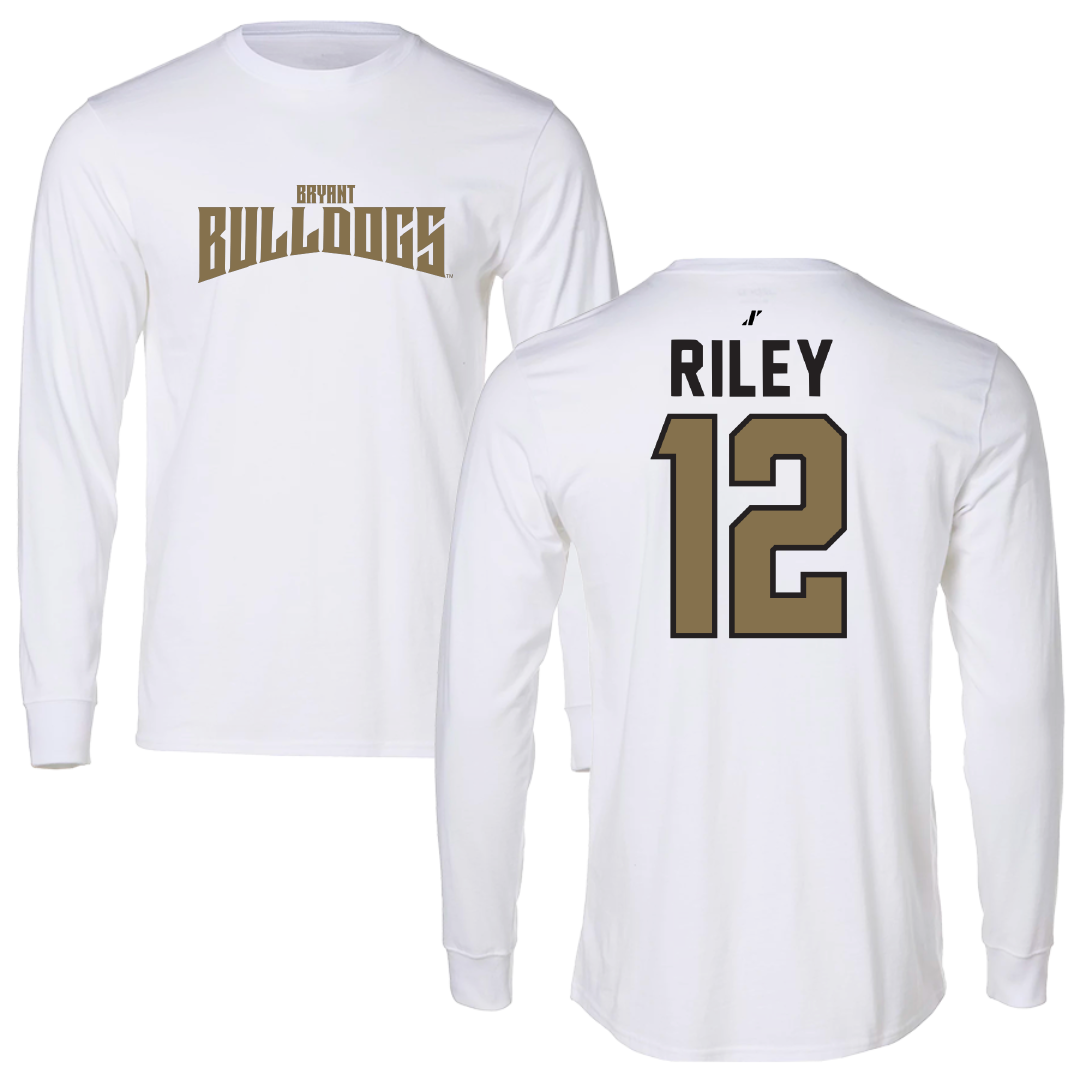 Bryant University Football White Classic Long Sleeve - #12 Tristen Riley
