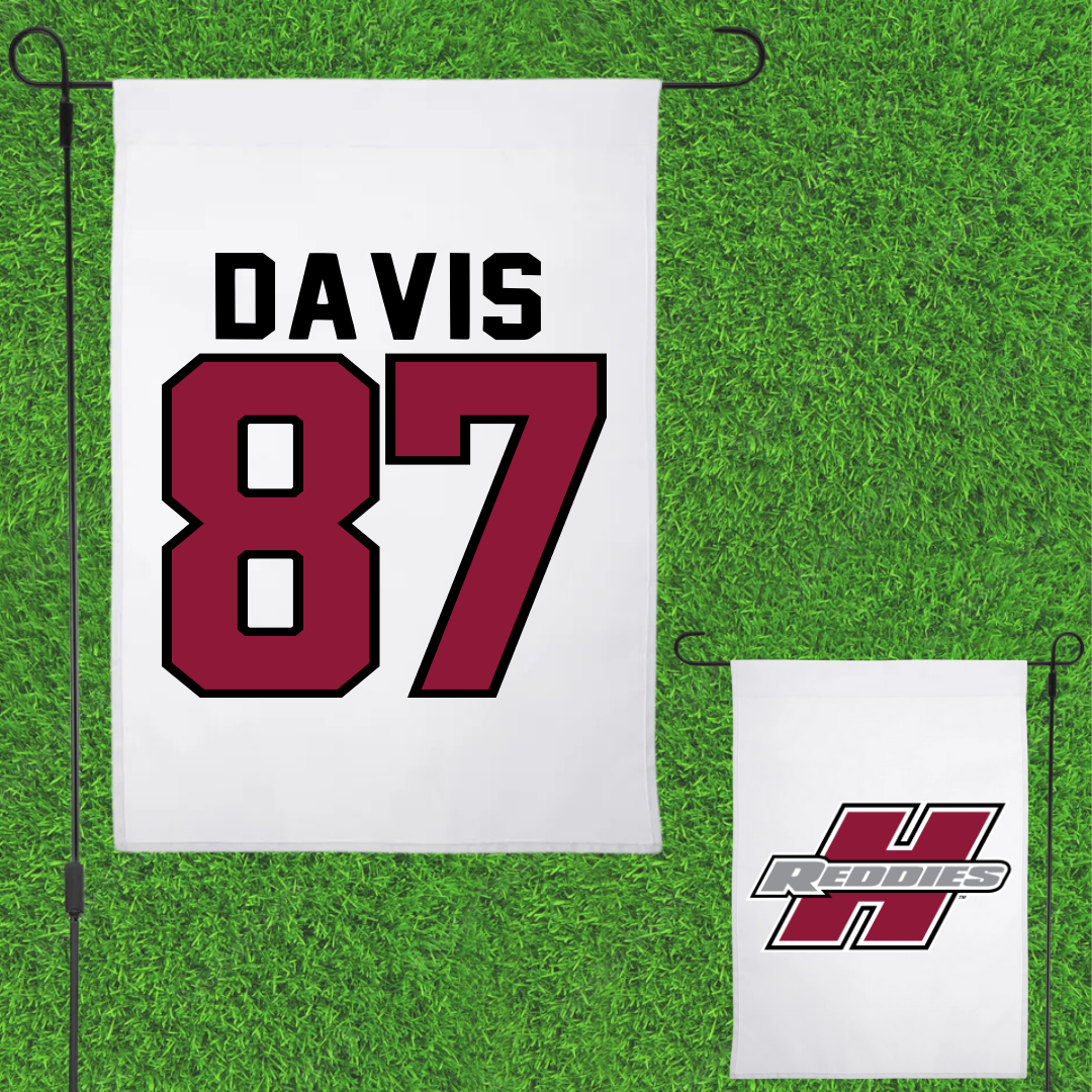 Henderson State University Football White Garden Flag - #87 Cayden Davis