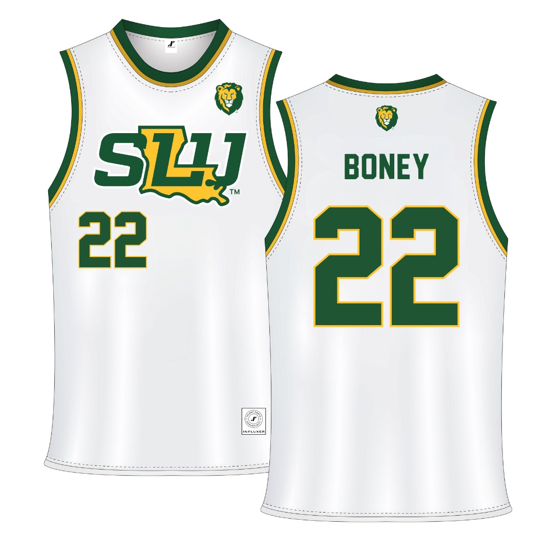 Southeastern Louisiana University White Basketball Jersey - #22 Asher Boney