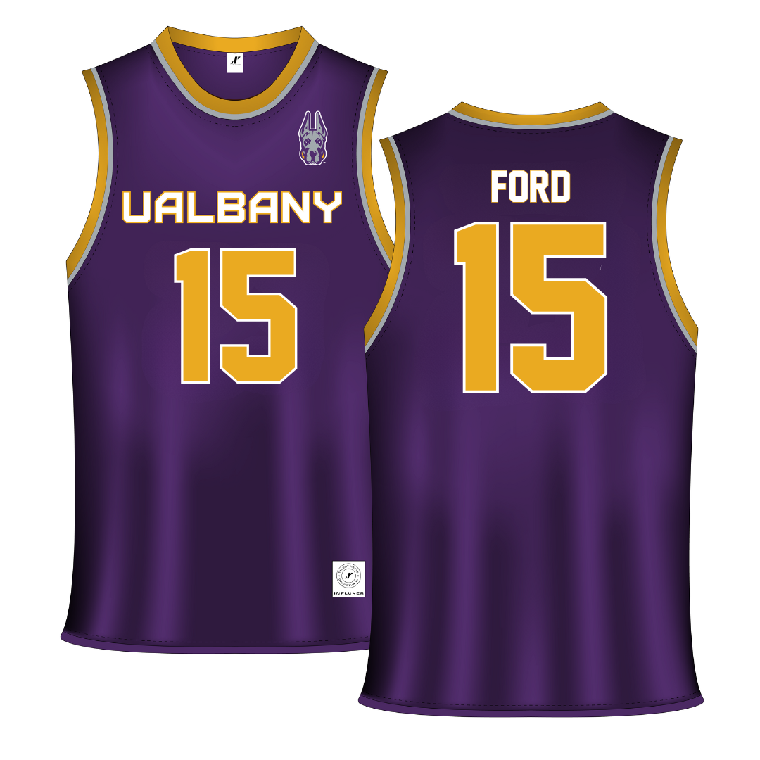 University at Albany Purple Basketball Jersey - #15 Hailee Ford