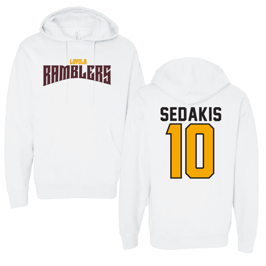 Loyola University-Chicago Softball White Classic Hoodie - #10 Liz Sedakis