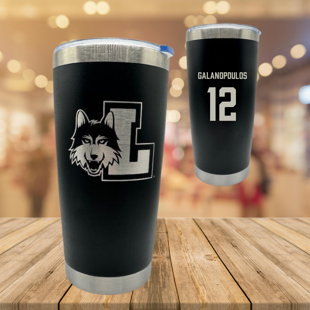 Loyola University-Chicago Basketball Black Stainless Steel Tumbler - #12 Sam Galanopoulos