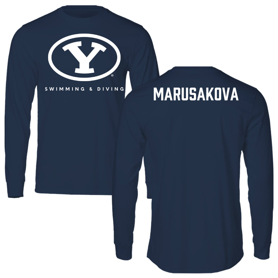 Brigham Young University Swimming & Diving Navy Performance Long Sleeve - Emma Marusakova