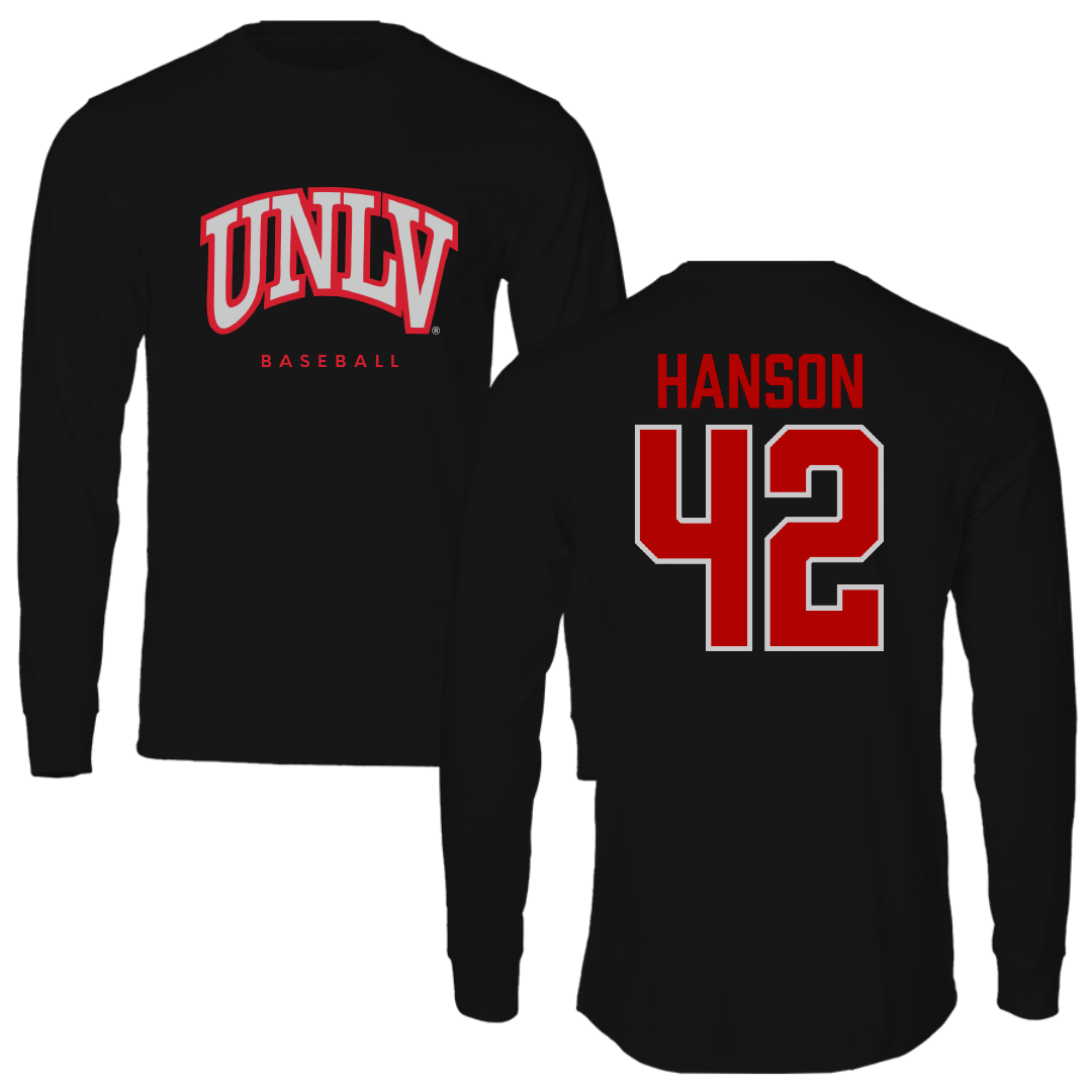 University of Nevada-Las Vegas Baseball Black Long Sleeve - #42 Jordan Hanson