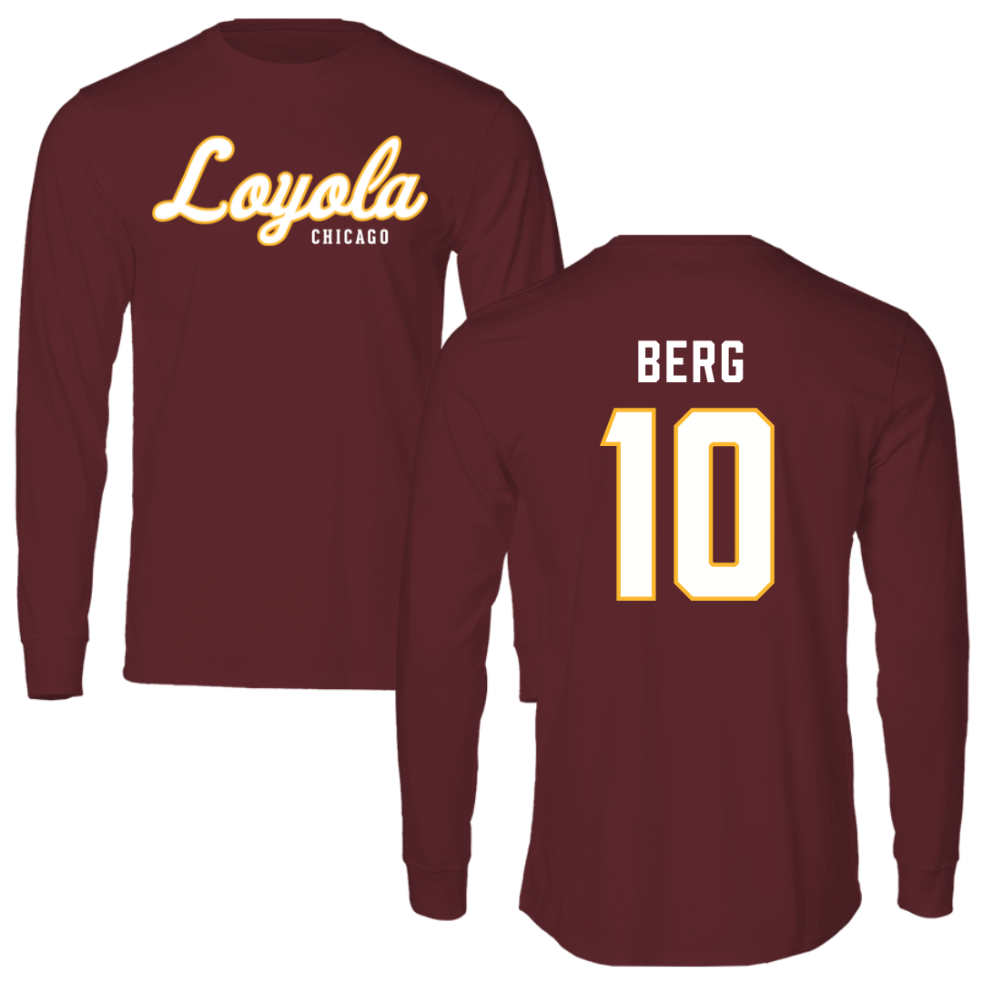 Loyola University-Chicago Basketball Maroon Long Sleeve - #10 Ali Berg