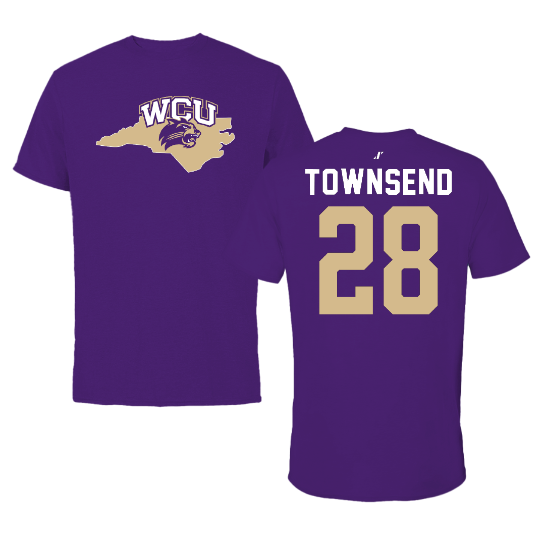 Western Carolina University Football Purple State Performance Tee - #28 Markel Townsend
