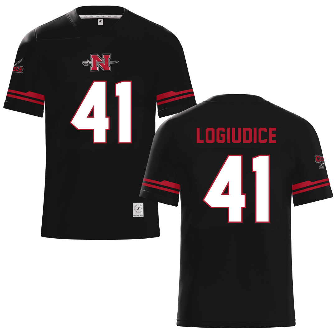 Nicholls State University Black Football Jersey - #41 Dominic LoGiudice