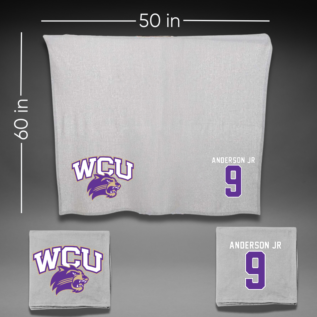 Western Carolina University Football Gray Blanket - #9 Darian Anderson Jr