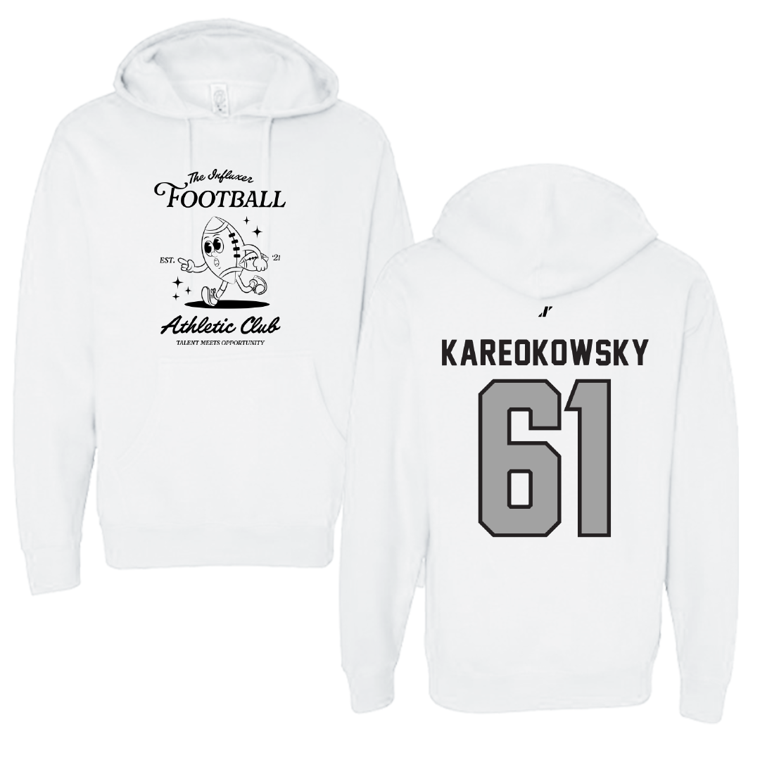 Football White Influxer Athletic Club Hoodie - #61 Holden Kareokowsky