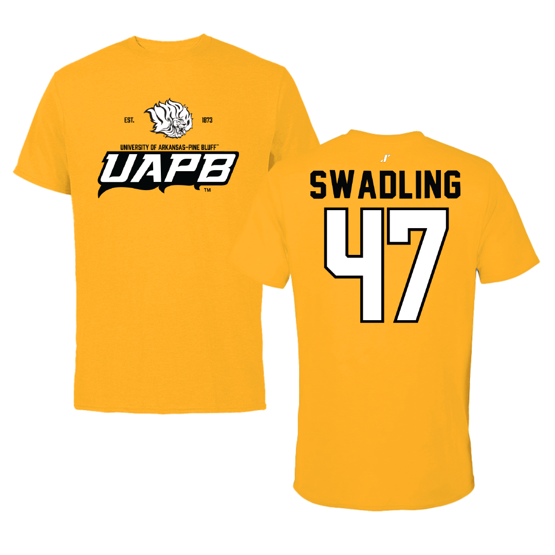 University of Arkansas-Pine Bluff Football Gold General Tee - #47 Andrew Swadling