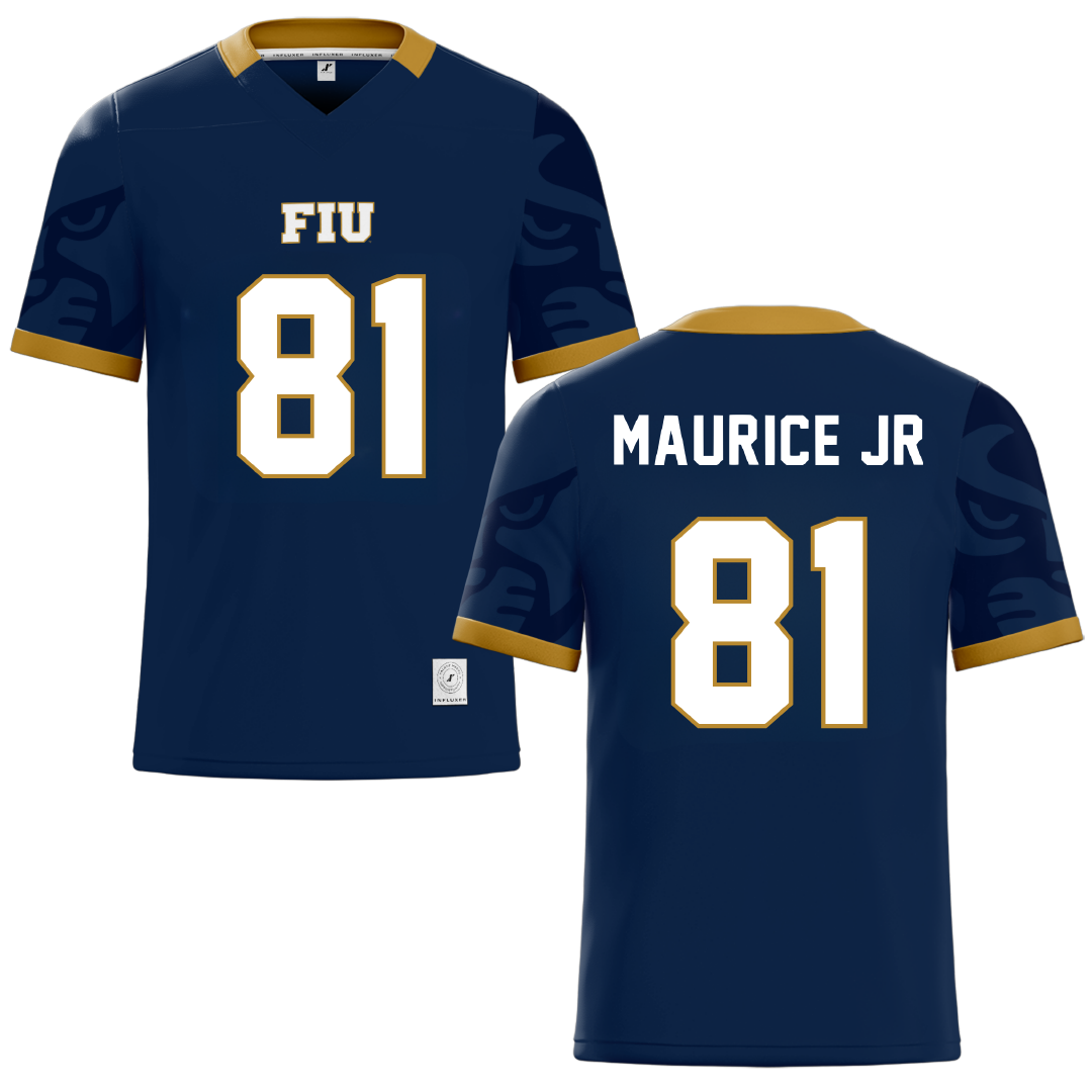 Florida International University Blue Football Jersey - #81 Luby Maurice Jr