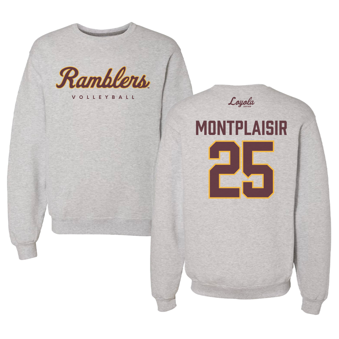Loyola University-Chicago Volleyball Gray Crewneck - #25 Benjamin Montplaisir