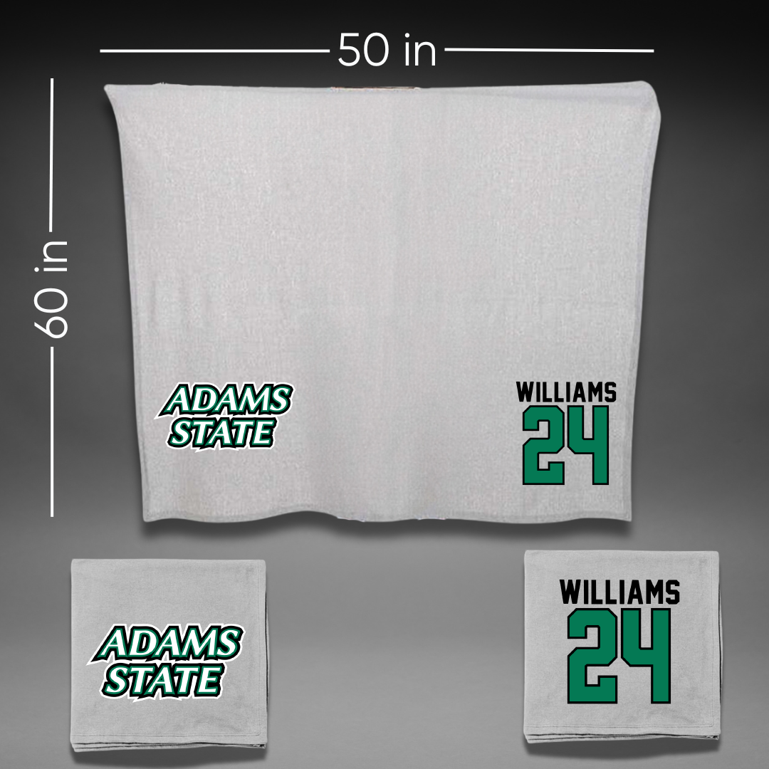 Adams State University Football Gray Blanket - #24 Christopher Williams