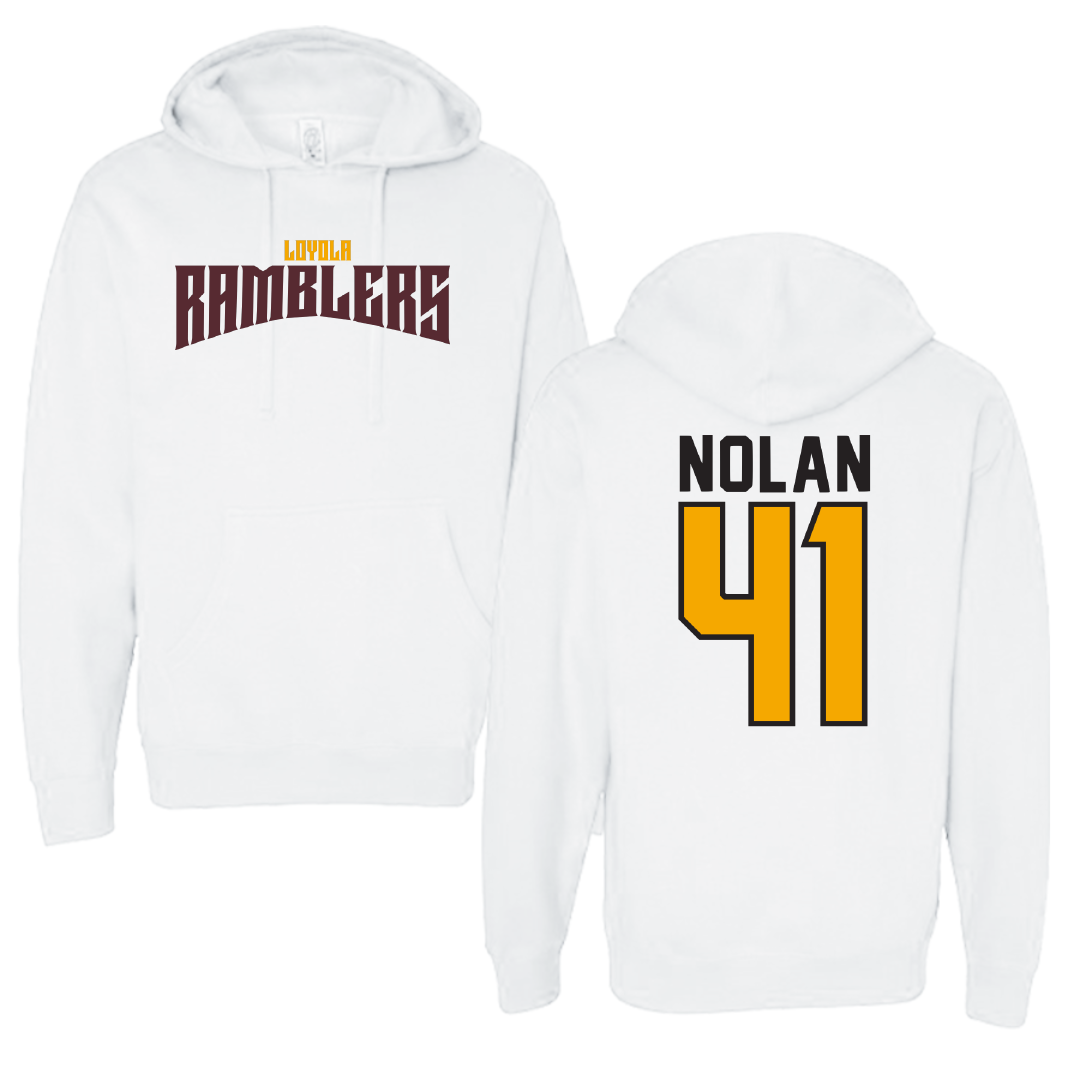 Loyola University-Chicago Basketball White Classic Hoodie - #41 Emma Nolan