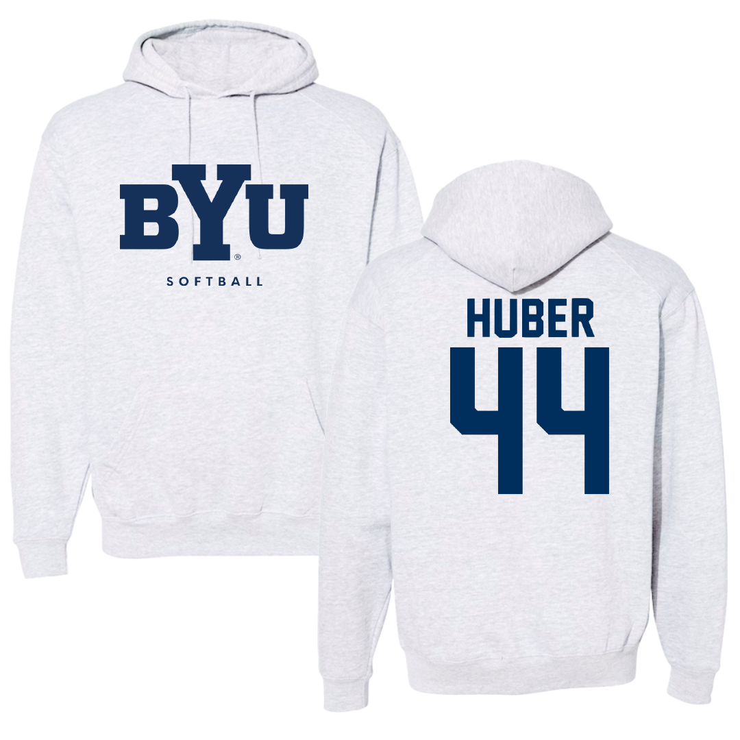 Brigham Young University Softball Gray Hoodie - #44 Hina Huber